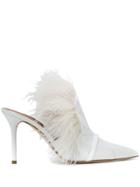 Malone Souliers Embellished Stiletto Mules - White