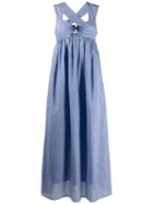 Marysia Gingham Flare Dress - Blue