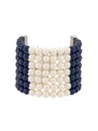 Chanel Vintage Faux Pearl Bracelet - Blue