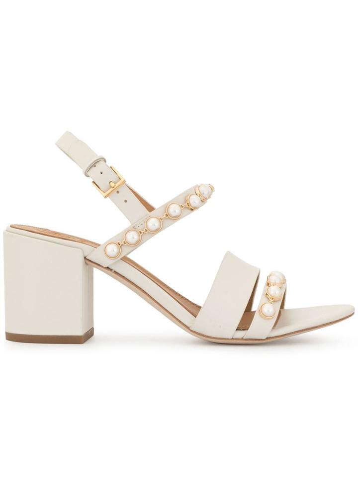 Tory Burch Emmy 65 Pearl Sandals - White
