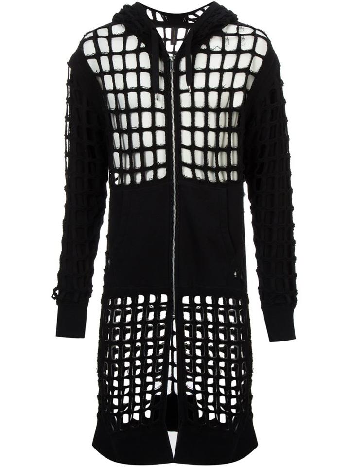 Mihara Yasuhiro Waffle Cut Out Hoodie