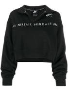 Nike Cropped Funnel-neck Sweatshirt - Black