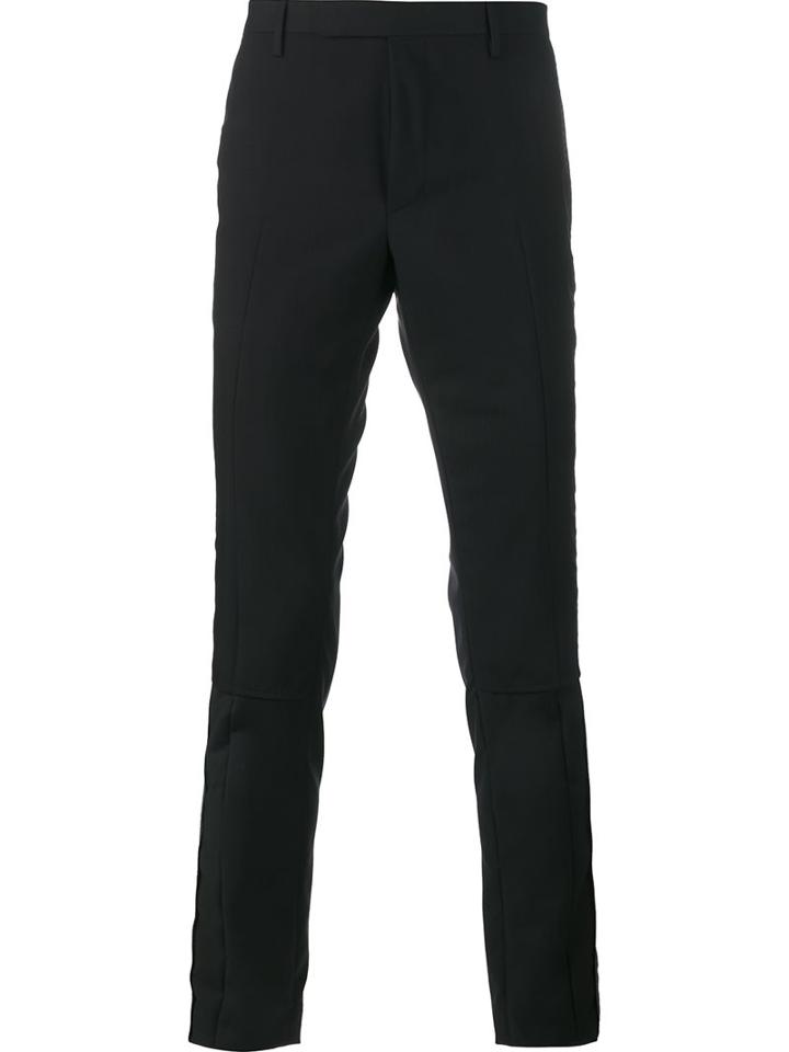Lanvin Slim Leg Panelled Trousers, Men's, Size: 48, Black, Viscose/wool