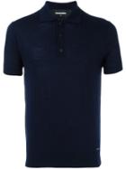 Dsquared2 Spread Collar Polo Shirt, Men's, Size: Medium, Blue, Wool