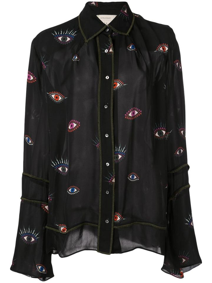 Nicole Miller Evil Eye Candy Shirt - Black