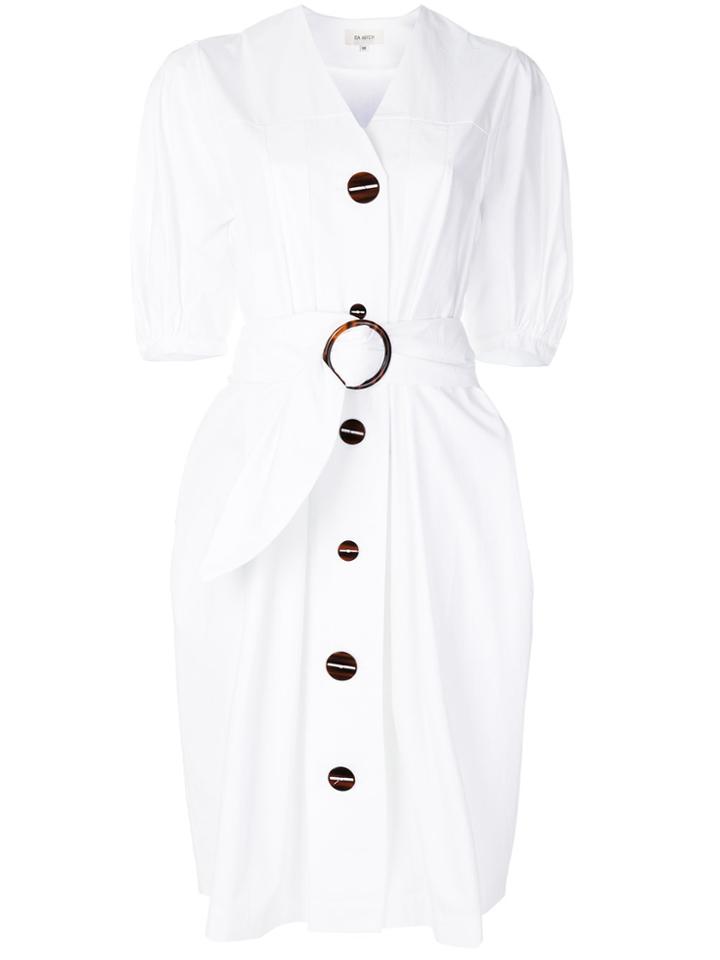 Isa Arfen Belted Shirt Dress - White