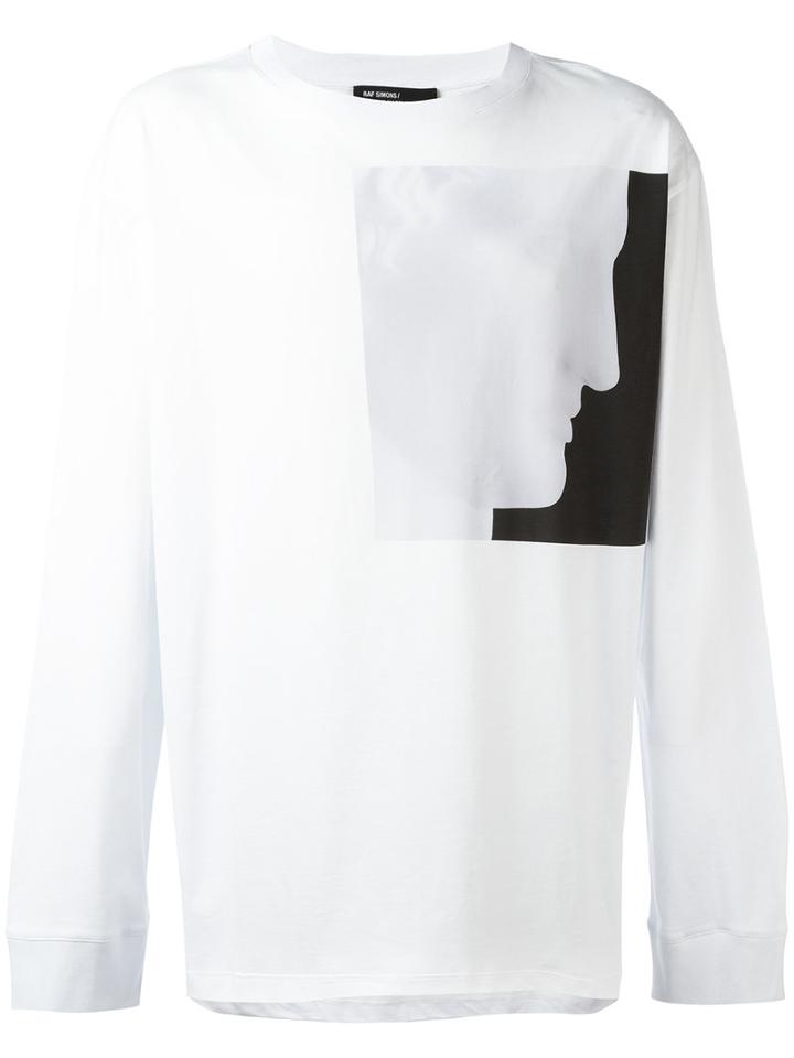 Raf Simons Profile Print T-shirt, Men's, Size: Xs, White, Cotton