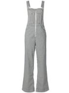 Alexa Chung - Striped Dungarees - Women - Cotton/spandex/elastane - 26, Black, Cotton/spandex/elastane