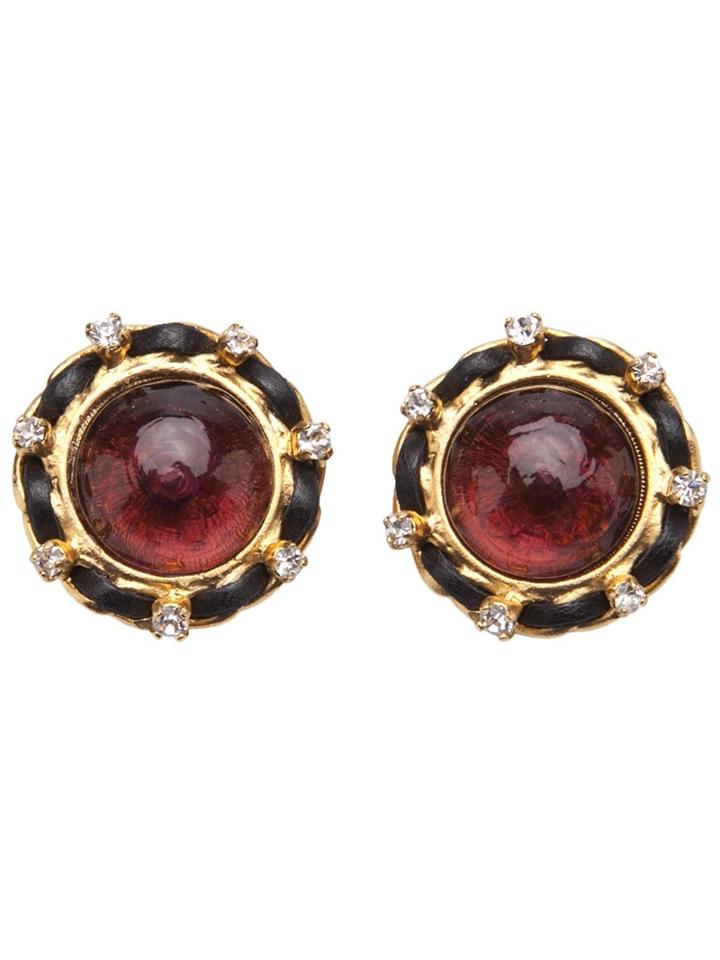 Chanel Vintage Chanel Purple Earring