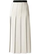 Aviù Pleated Midi Skirt - White