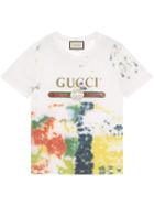 Gucci - Cotton Tie-dye T-shirt With Gucci Print - Men - Cotton - M, White, Cotton