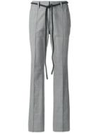 Off-white Flat Front Trousers - Grey
