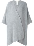 Michael Michael Kors Ribbed Poncho Cardigan, Women's, Size: S/m, Grey, Cashmere/merino