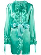 Mm6 Maison Margiela Ruffled Satin Blouse - Green