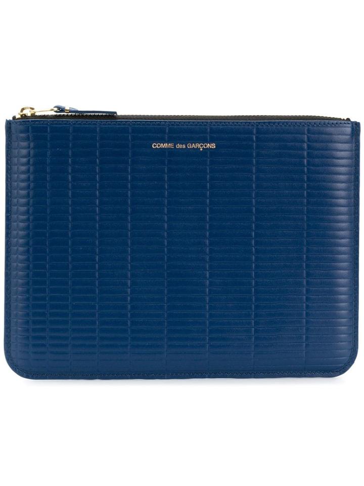 Comme Des Garçons Wallet Embossed Clutch Bag - Blue