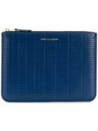 Comme Des Garçons Wallet Embossed Clutch Bag - Blue