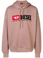 Diesel Logo Print Hoodie - Pink