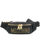 Moschino Logo Plaque Belt Bag - Black