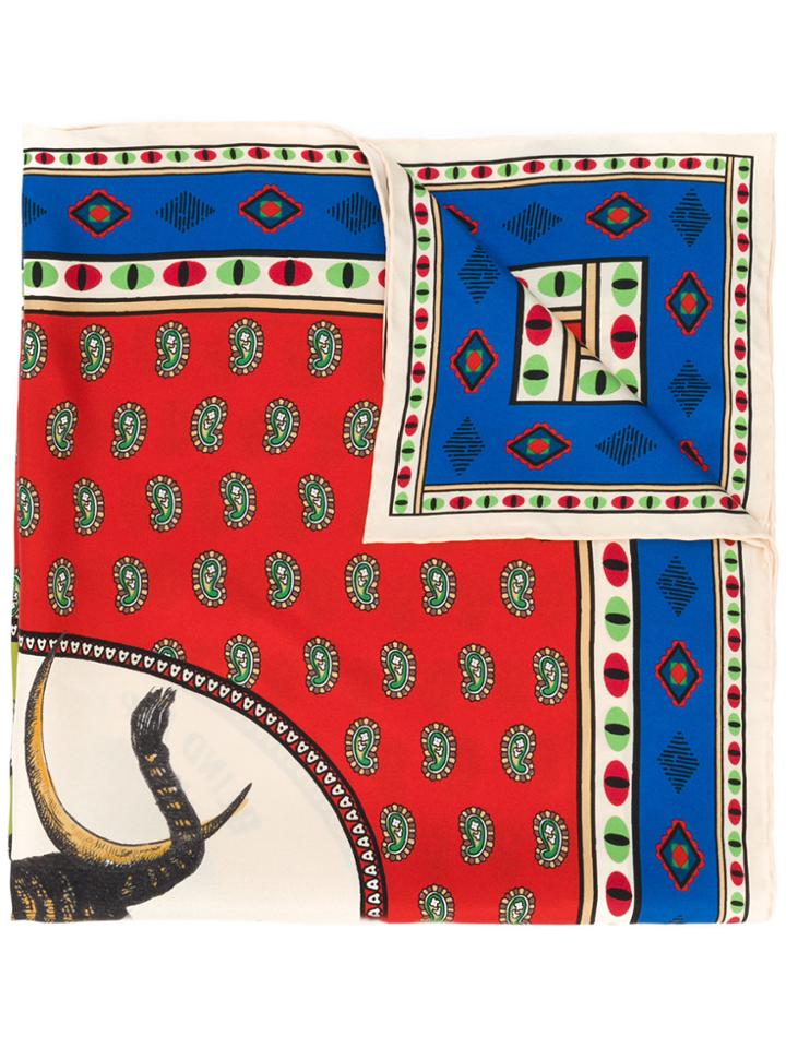 Gucci Tiger Moon Card Print Scarf - Multicolour
