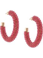Jacquemus Beaded Hoop Earrings - Pink