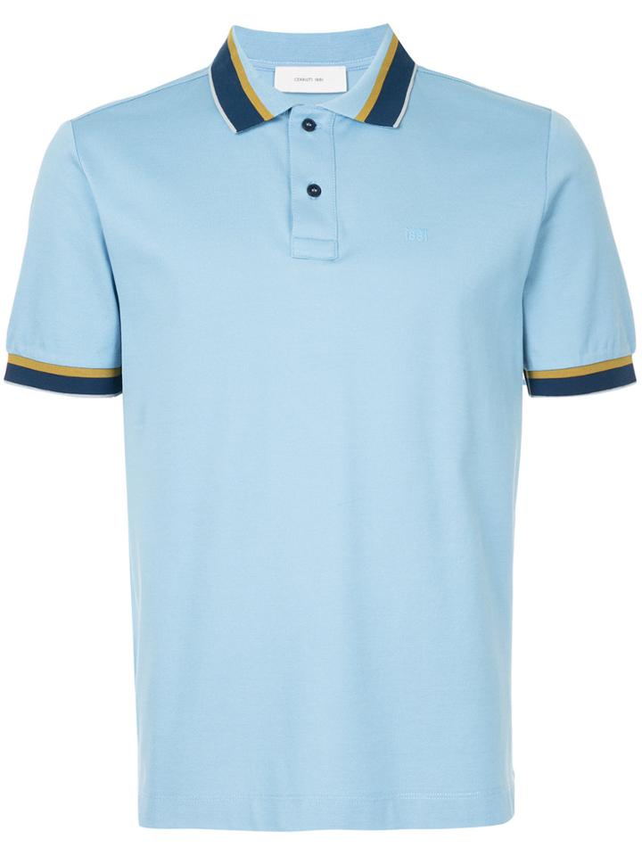 Cerruti 1881 Contrast Trim Polo Shirt - Blue