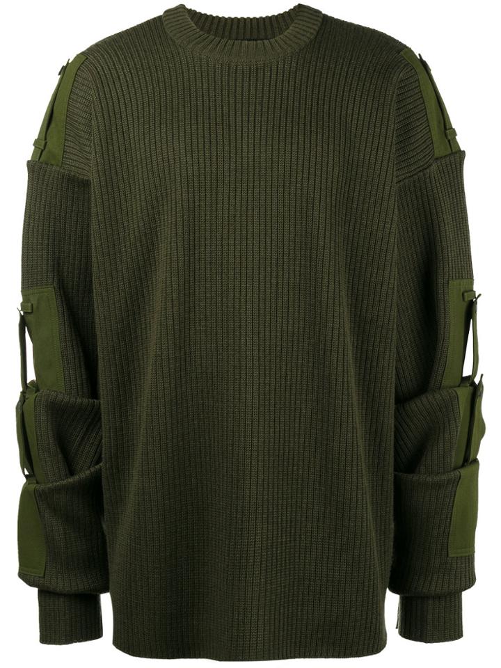 Y / Project Detachable Sleeve Military Jumper - Green