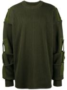 Y / Project Detachable Sleeve Military Jumper - Green