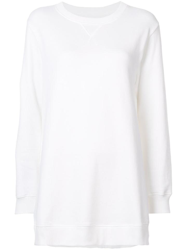 Mm6 Maison Margiela - Oversized Sweatshirt - Women - Cotton/polyester/spandex/elastane - S, White, Cotton/polyester/spandex/elastane