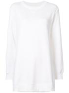 Mm6 Maison Margiela - Oversized Sweatshirt - Women - Cotton/polyester/spandex/elastane - S, White, Cotton/polyester/spandex/elastane