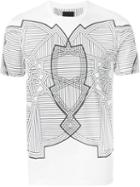 Les Hommes Geometric Print T-shirt, Men's, Size: M, White, Cotton