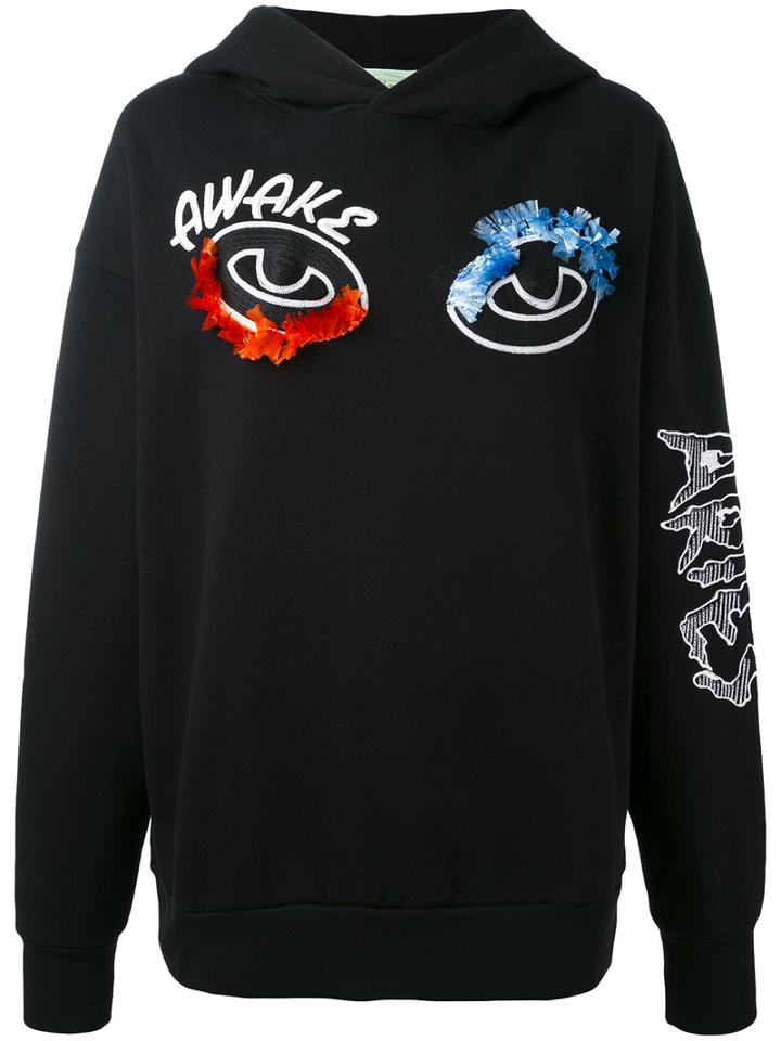 Aries - Patch Frill Trim Hoodie - Women - Cotton - 2, Black, Cotton