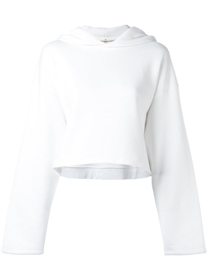 Golden Goose Deluxe Brand - Rear Printcropped Hoodie - Women - Cotton - L, White, Cotton