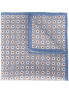 Eleventy Dotted Pocket Square, Men's, Blue, Wool