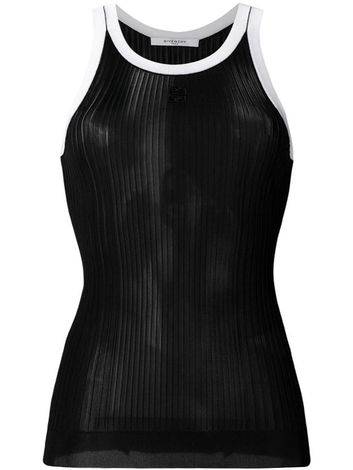 Givenchy Ribbed Knit Vest Top - Black