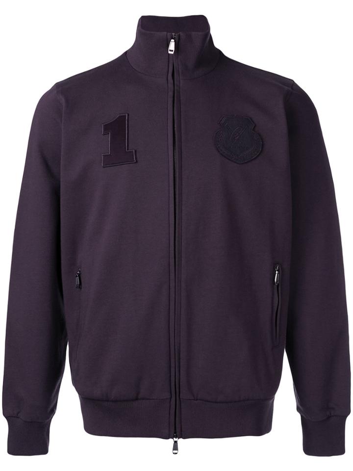 Brioni Badge Patch Zipped Cardigan - Red