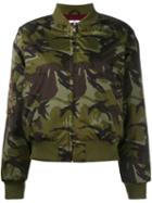 Ganni 'greenwood' Camouflage Bomber, Women's, Size: Small, Green, Polyester