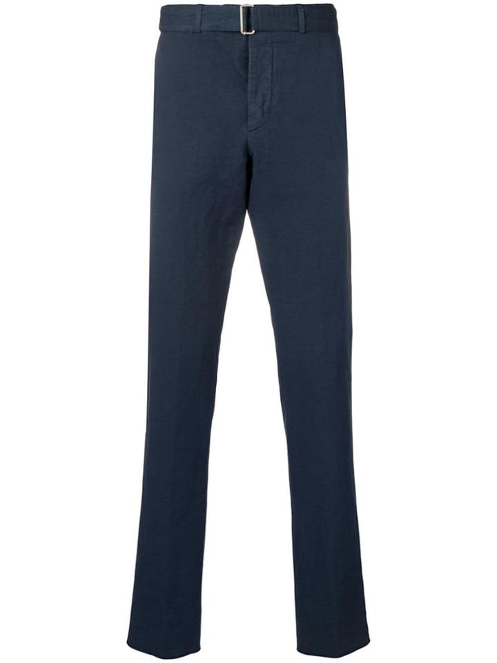 Officine Generale Belted Straight Leg Trousers - Blue
