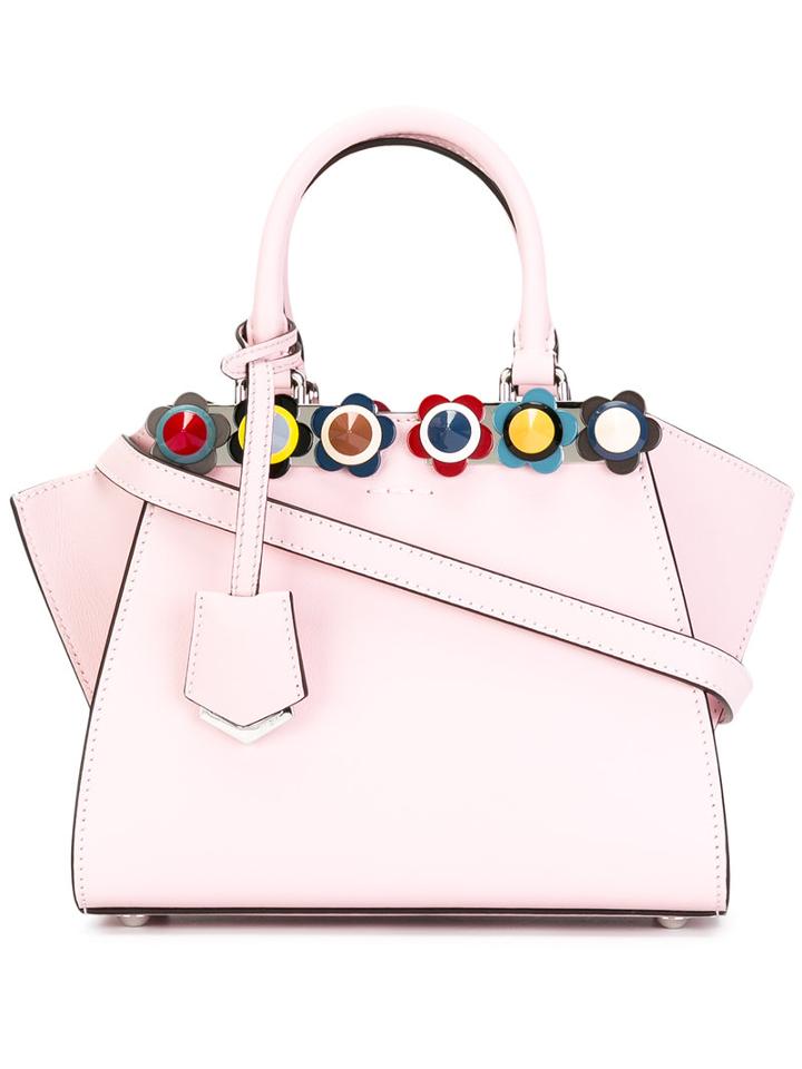 Fendi Mini 3 Jours Tote, Women's, Pink/purple, Leather/acrylic