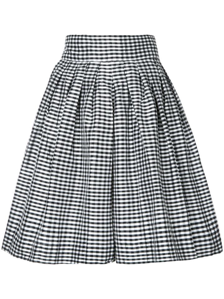 Bambah Gingham Pleated Shorts - Black