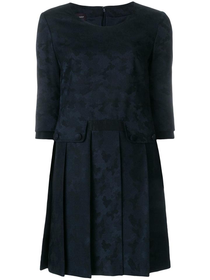 Talbot Runhof Pleated Shift Dress - Blue