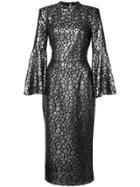 Rebecca Vallance Mireya Flare Sleeve Dress - Metallic