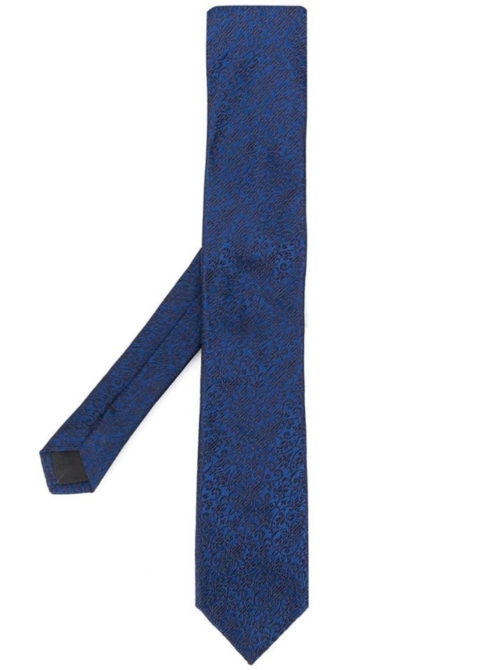 Dolce & Gabbana Jacquard Floral Tie - Blue