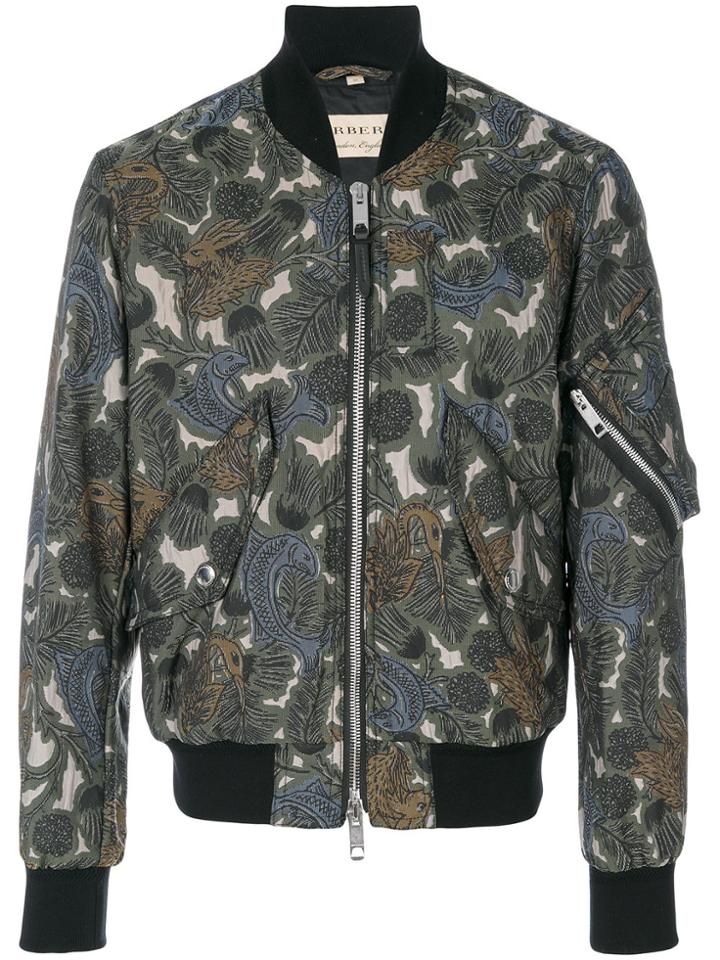 Burberry Beasts Print Bomber Jacket - Green