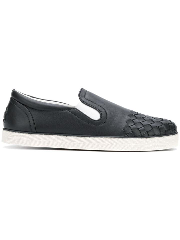Bottega Veneta Intrecciato Calf Sail Sneakers - Black
