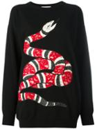 Gucci Kingsnake Appliqué Jumper, Women's, Size: Small, Black, Cashmere/wool