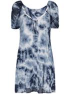 Miaou Tie-dye Flared Mini Dress - Blue