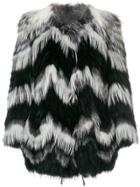 Yves Salomon Fox Fur Paneled Coat - Multicolour