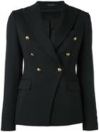 Tagliatore Double Breasted Coat, Women's, Size: 40, Black, Polyester/spandex/elastane/cupro/virgin Wool