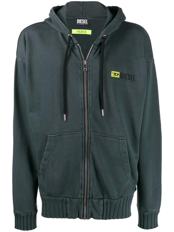 Diesel Dxf-s-alby Zipped Hoodie - Blue