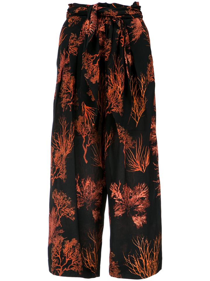 Andrea Marques Printed Culottes - Black